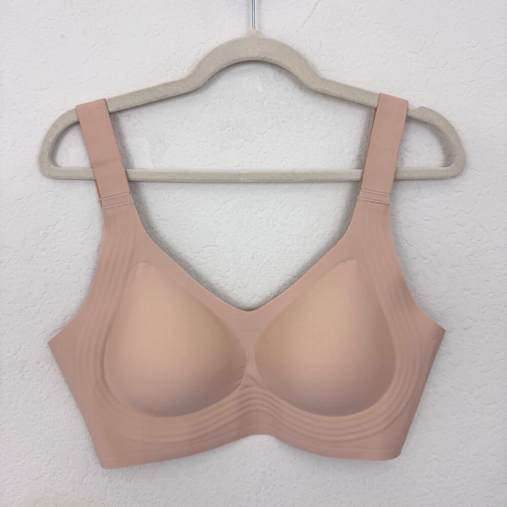 Shecurve Womens Comfortable Wireless Full Coverage Jelly Smoothing Bra Sz L Nude